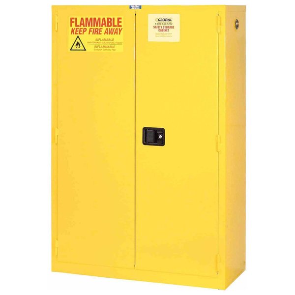 Jamco Flammable Cabinet, 90 Gallon, Manual Close Double Door, 43W x 34D x 65H BM90YPQQ